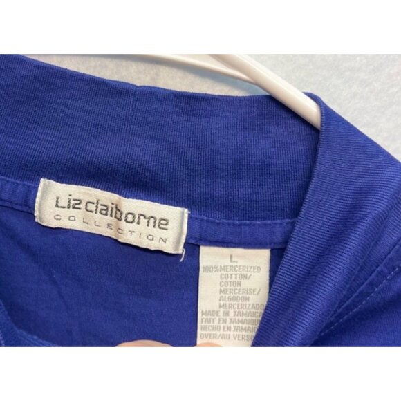 Liz Claiborne Bright Blue Short Sleeve Top Shirt Size Large - Picture 2 of 7